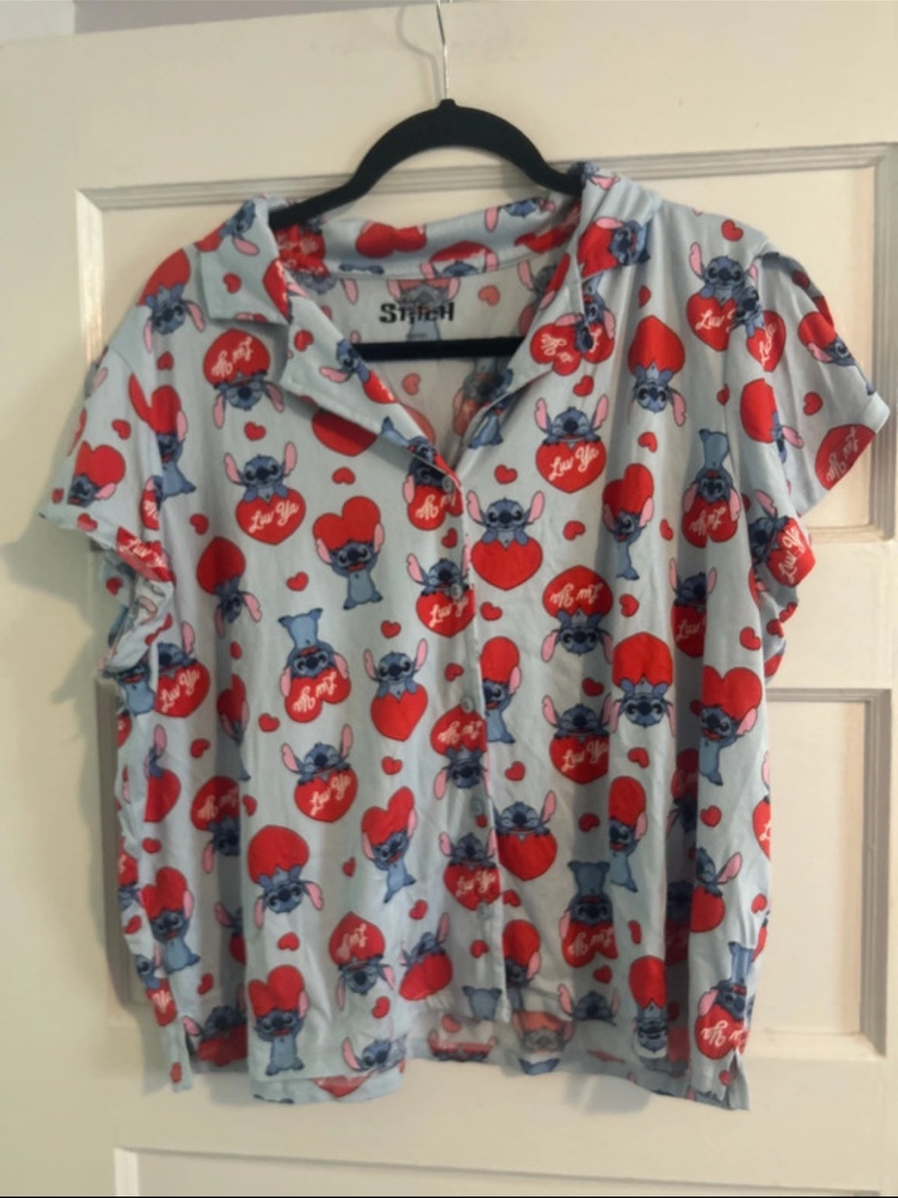 Stitch with Red Heart Print pj set